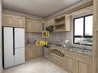 CBMmart Kabinet Dapur Desain Mewah Kayu Solid Lengkap Pabrikan Foshan Italia