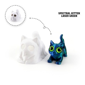Figurines de chiots et chatons fantômes d'Halloween imprimées en 3D FEERON, effrayantes et spectrales, pour jouets, décorations de bureau mignonnes en PLA, cadeaux de vacances originaux - Product Image 3