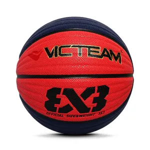 Bola Basket Logo Kustom Kualitas Tinggi, Bola Basket 3X3 Laminasi Menyerap Kelembapan