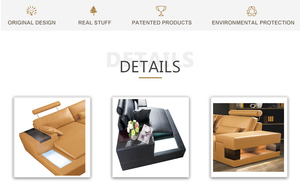 Ensemble de canapés personnalisés en usine canapé d'angle en cuir italien avec table basse canapés de salon - Product Image 6