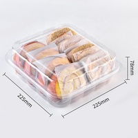 Scatole Personalizzabili in PET Trasparente per Sushi e Sandwich, Contenitori Usa e Getta per Asporto, Pasticceria, Biscotti e Dolcetti