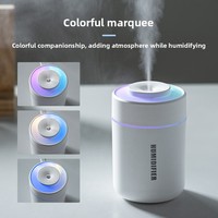 Mini humidificateur de voiture, grand volume de brume, veilleuse domestique en plastique, pulvérisateur de bureau USB 35 dB, protection contre la pénurie d'eau, minuterie