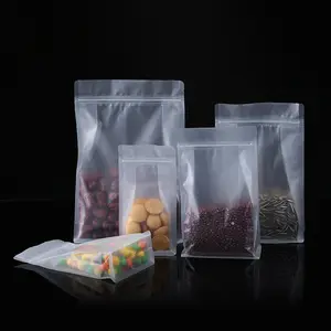 Wholesale Custom Printed Frosted Transparent Self-supporting Plastic Food Sealed Candy Nuts Octagonal Ziplock Bag