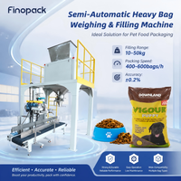 Machine de remplissage semi-automatique pour sacs de nourriture pour animaux de compagnie 10-50 kg, ensacheuse de croquettes pour chiens et chats, ligne de pesage, remplissage et scellage pour sacs tissés en PP et PE