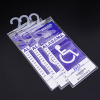 Porte-badge bleu personnalisé de haute qualité pour permis, panneau de signalisation pour handicapés, carte de stationnement