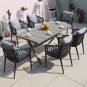 Muebles comerciales, mesas y sillas de comedor de metal para exteriores, juego para cafeterías, cafeterías, terrazas, restaurantes, bares para el hogar - Product Image 5