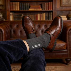 Calcetines de Vestir Personalizados para Hombre, de Algodón, Largos hasta la Rodilla, Antibacterianos, Absorbentes del Sudor, Ecológicos, de Alta Gama, para Verano - Product Image 5