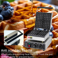 Machine à gaufres électrique commerciale très vendue, pour quatre gaufres carrées épaisses, muffins, sandwichs créatifs et dim sum