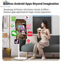 Écran intelligent mobile 23,8 32 27 pouces, machine de diffusion en direct, écran tactile Android, tablette TV intelligente OEM avec support rotatif, texte