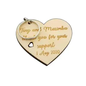 blank heart shaped wooden keychain custom laser engrave logo Real estate gift advertising,Christmas Wood Ornaments Tree Hanging