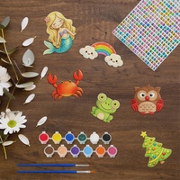 Aimants de réfrigérateur 3D en bois fabriqués par le fabricant avec autocollants magnétiques décoratifs en forme d'animaux de dessin animé à peindre soi-même pour enfants