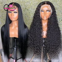 Perruques de Cheveux Humains Brésiliens Vierge Complet Dentelle HD Ondulée Bouclée Transparente pour Femmes Noires