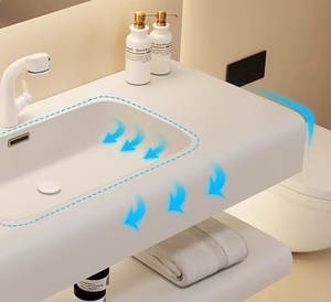 Meuble de salle de bain moderne en bois massif personnalisé George Group avec miroir LED, vasque en céramique et emballage de protection multicouche - Product Image 5