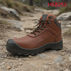 Scarpe Antinfortunistiche LXG per Industria Chimica, Qualità in Pelle, Puntale in Acciaio/Inserto per Suola Intermedia, Economiche, Stivali da Lavoro Marroni HSB252 - Product Image 1