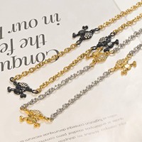 Ensemble collier et bracelet pour homme en acier inoxydable, style punk, motif crâne de pirate, design intégral, signature de rappeur