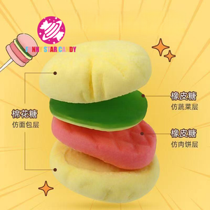 Hot bán Mini <span class=keywords><strong>Burger</strong></span> hình dạng <span class=keywords><strong>Marshmallow</strong></span> Gummies ngon BONBON hỗn hợp màu sắc kẹo Hamburger mềm Gummy kẹo <span class=keywords><strong>marshmallow</strong></span> - Product Image 3