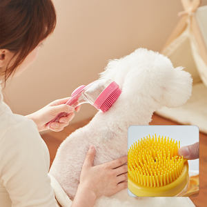 فرشاة استحمام سيليكون صديقة للبيئة للحيوانات الأليفة بالجملة، مدلك لفروة الرأس للقطط والكلاب، فرشاة شامبو بمقبض طويل للاستخدام المنزلي - Product Image 5
