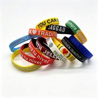 Bracelet en silicone personnalisé, plusieurs couleurs, pour événements étudiants, cadeau promotionnel, bracelet vierge personnalisable en stock