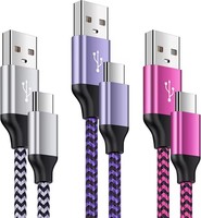 Cable de Carga USB C de Nailon para Teléfono, Compatible con Samsung Galaxy S26 Ultra S25 S24 S23 S21 S10 A17 A16 A55 A56 A57 5G