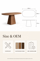Ensemble de table à manger ovale en bois moderne, fabrication directe d'usine, écologique et durable, 8 places, pour salle à manger, meubles de maison