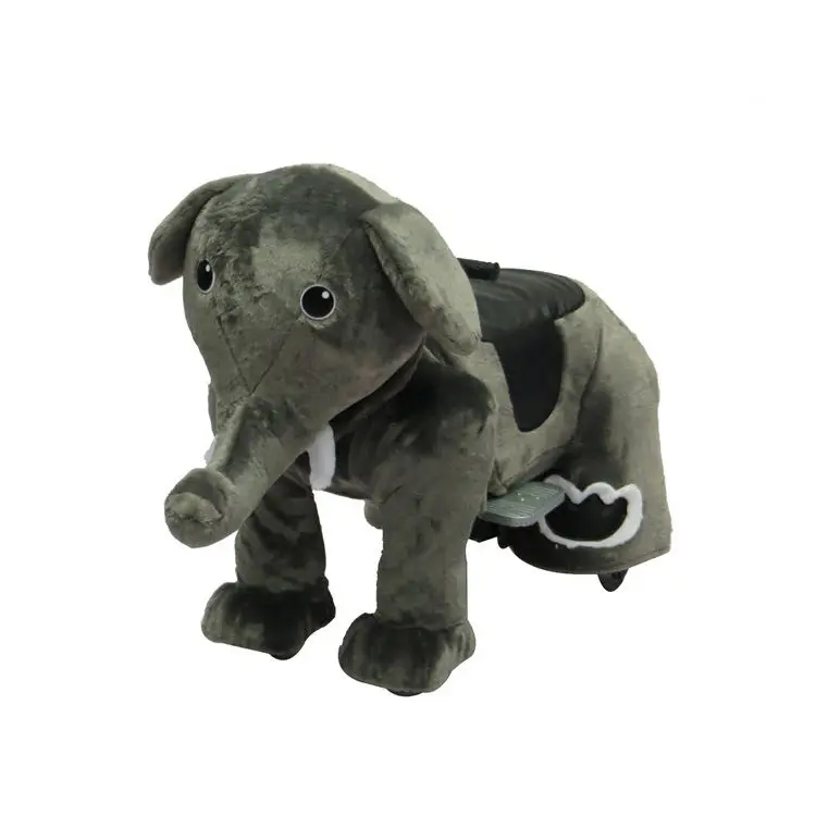 Çekici görünüm lovey fil sürme oyunları elektrik peluş oyuncak hayvan sürme hayvan oyuncak araç