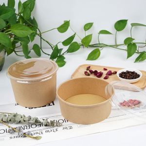 Vente en gros de seaux alimentaires jetables personnalisés pour fêtes, boîtes en papier kraft imprimées pour soupes, emballages pour bols alimentaires - Product Image 4