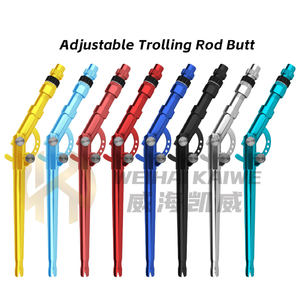 NOVO Hot Sale Butt Ajustável 2 #4 # Extended Sliver Preto Straight Bent Alta Resistência Big Game Trolling Pesca Rod Butt para Atum - Product Image 6