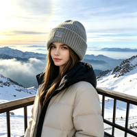 Bonnet tricoté souple pour femme, style coréen, avec cache-oreilles, chaud et décontracté, pour l'hiver et les activités de plein air