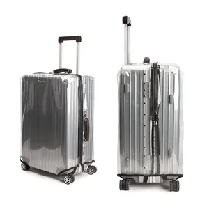 PVC Zipper Transparent Luggage Bag Cover Waterproof Custom Design Travel Clear Luggage Covers Protector
