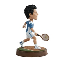 Figurine de joueur de tennis personnalisée en polyrésine, base de figurine sportive, décoration de bureau, jouet à tête oscillante, peinte à la main, vente en gros