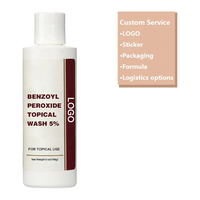 Limpiador Facial Espumoso con 5% de Peróxido de Benzoilo y Ácido Hialurónico, Personalizado, Suave, Reparador, para Piel Sensible con Acné