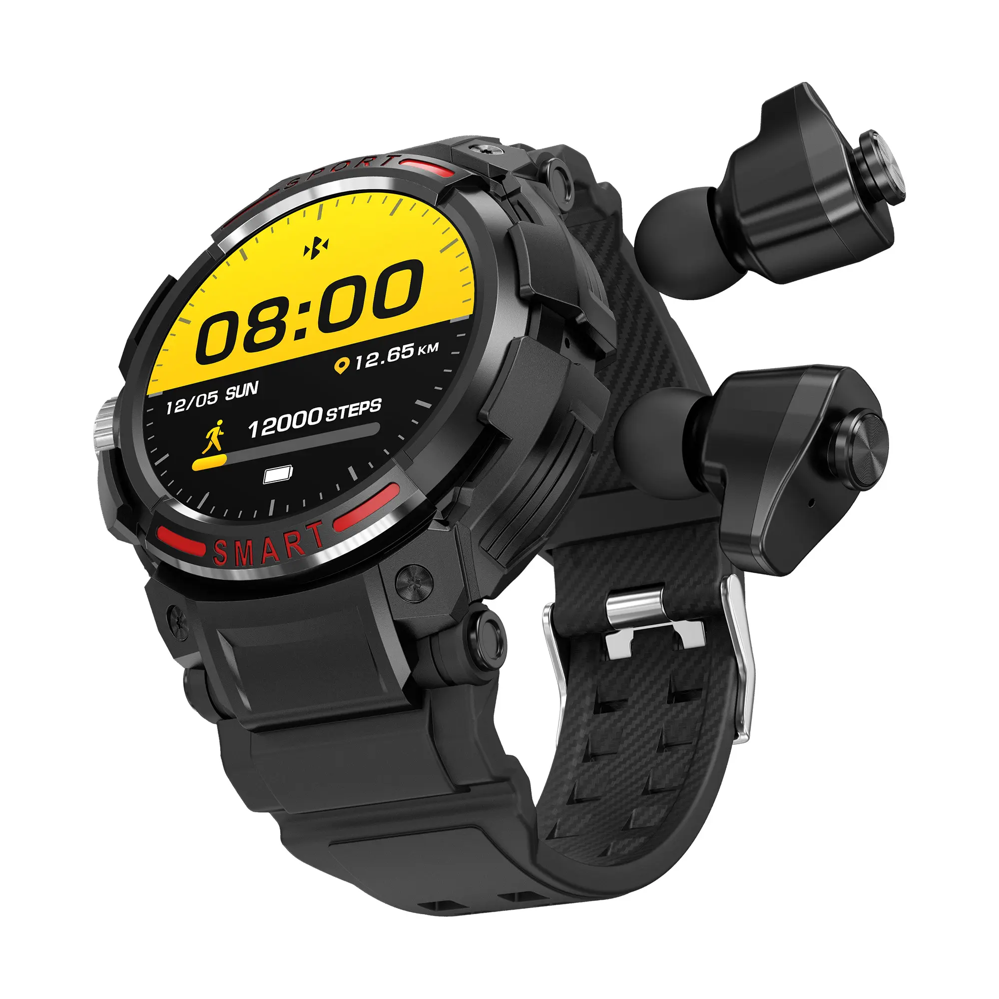החדש BT שיחה מקומי מוסיקה Reloj חכם שעון GT100 2 ב 1 אוזניות Smartwatch עם TWS אוזניות Reloj Inteligente חכם שעון