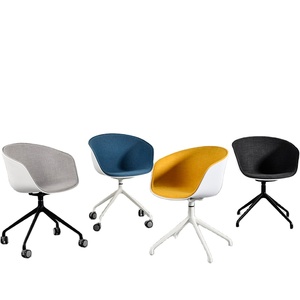 Sillón Giratorio <span class=keywords><strong>con</strong></span> <span class=keywords><strong>Ruedas</strong></span> de Plástico Blanco Nórdico para Sala de Estar u Oficina, Diseño Moderno para Exteriores - Product Image 5