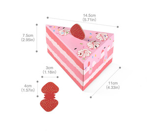 Tam Giác Bánh Hình Bữa Tiệc Sinh Nhật Sáng Tạo Hộp Quà Tặng Trong Kho Màu Hồng Dễ Thương Kẹo Hiển Thị Cho Cookie Kẹo Sô Cô La - Product Image 6