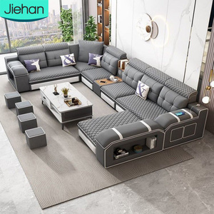 Latest Design <b>Storage</b> Functional With USB Charging Wholesale Price Custom Grey Fabric Furniture Set for Living Room YC-FS18 - Product Image 1
