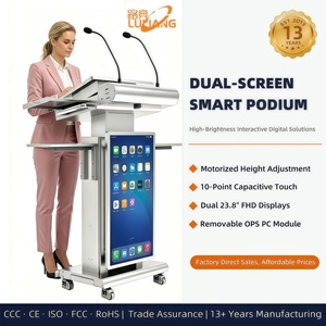 Podio Inteligente Motorizado de Doble Pantalla para Conferencias y Discursos con Sistema de Elevación Integrado y Animación - Product Image 2