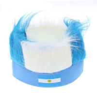 Perruque bandeau drapeau belge, perruque synthétique colorée aux couleurs du drapeau national, casquette perruque pour supporters de football, idéale pour les événements sportifs et les fêtes.