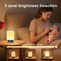 Nachtlampjes Speaker Wekker Touch Sensor Dimbare Multi Kleur Veranderende Bedlamp Mp3 Speler