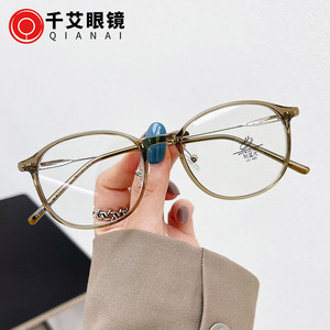 Nouvelle monture de lunettes ovale TR90 pour femmes, protection anti-lumière bleue, monture complète, verres AC, style coréen, lunettes tendance - Product Image 5