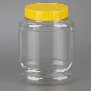 Manufacturer Plastic Bottle 1.2 Liter Food Grade Plastic Cookie Jars With Screw Lid