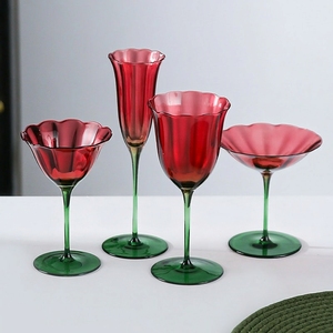 Verre à vin <span class=keywords><strong>rouge</strong></span> haut de gamme vintage en forme de rose, verre à <span class=keywords><strong>martini</strong></span> créatif en forme de pétale de fleur pour cocktail, ensemble de 500 ml - Product Image 3