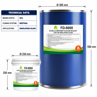 FD-8000 FEIDU Adhésif silicone transparent bicomposant pour verre isolant, durcissement neutre, étanchéité secondaire, construction