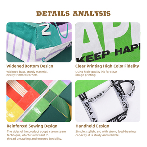 Thân thiện tái chế trong suốt Polypropylene du lịch ngoài trời PP dệt túi nhiều lớp mua sắm dệt Túi lưu trữ túi với dây kéo - Product Image 3