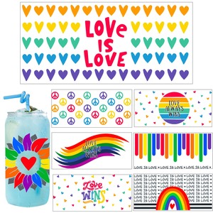 Pegatinas Personalizadas al por Mayor con Tema <span class=keywords><strong>LGBT</strong></span>, Resistentes al Agua, para Vasos de 16 oz, Transferencia de Calcomanías UVDTF, Envoltura para Vasos - Product Image 2