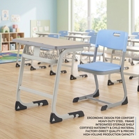En promotion : Ensembles bureau et chaise pour étudiants, mobilier scolaire, chaise de classe, tables et chaises métalliques réglables en hauteur