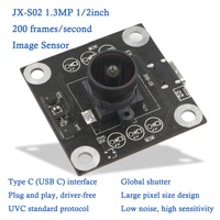 Module de caméra OEM JX-S02 1/2" 1,3MP 200fps avec capteur d'image CMOS, interface Type-C, mise au point fixe, obturateur électronique global, champ de vision 120°