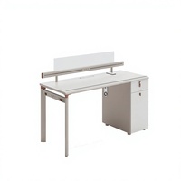Ensemble bureau et chaise de travail individuel en PVC au design moderne et épuré, poste de travail informatique en îlot simple