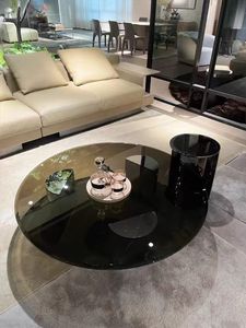 Bàn trà phòng khách nhà giữ ánh sáng nhỏ sang trọng hiện đại tối giản bàn kính bàn tròn tiên tiến cảm giác tối giản - Product Image 6