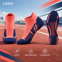 Chaussures de course athlétiques Color Block Corail Marine Performance Respirantes Ajustement Confortable Maille Ventilée Gestion de l'humidité Soutien de la cheville Bout Plat