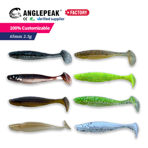 Vente en gros de leurres souples artificiels en PVC à queue en T, 6,5 cm, 2,5 g, 6 couleurs, <span class=keywords><strong>pour</strong></span> la pêche à la carpe et au bar en eau douce et salée - Product Image 5